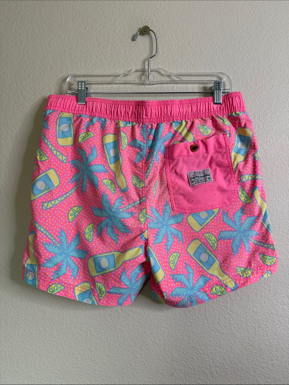 Party Pants men’s swim shorts large pink blue vacation vibes - Picture 5 of 5